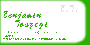 benjamin toszegi business card