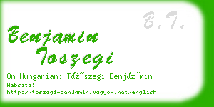 benjamin toszegi business card